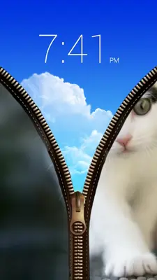 Cat Zipper Screen Lock android App screenshot 1