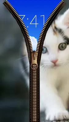 Cat Zipper Screen Lock android App screenshot 2